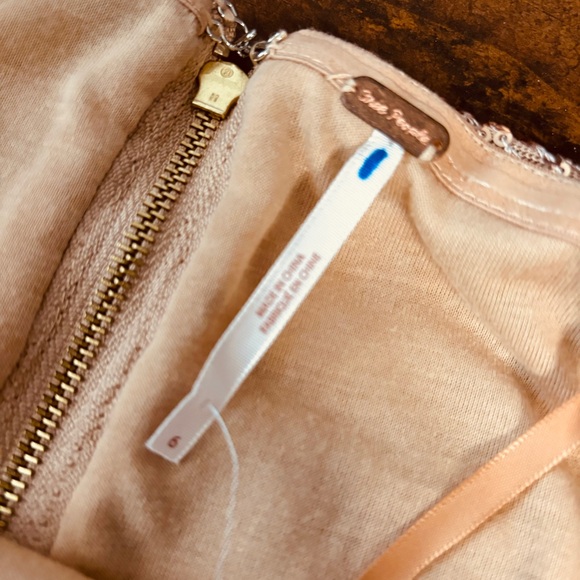 Free People New Frida Ruffle Mini Dress Sequined Bronze 6 Cocktail Party - Picture 7 of 13